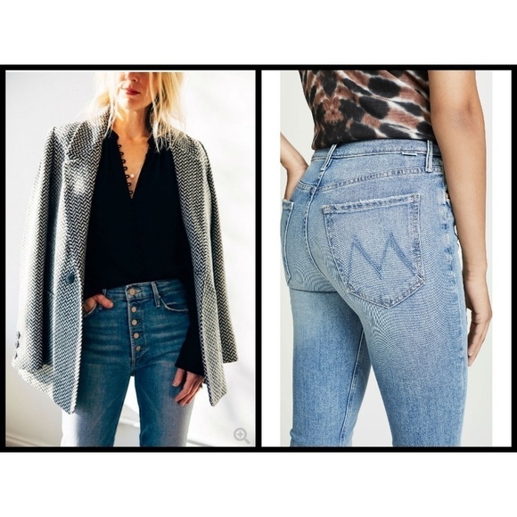 💕MOTHER💕 The Pixie Dazzler Ankle Fray Jeans Secret Sister Button Fly 31 - Picture 8 of 16